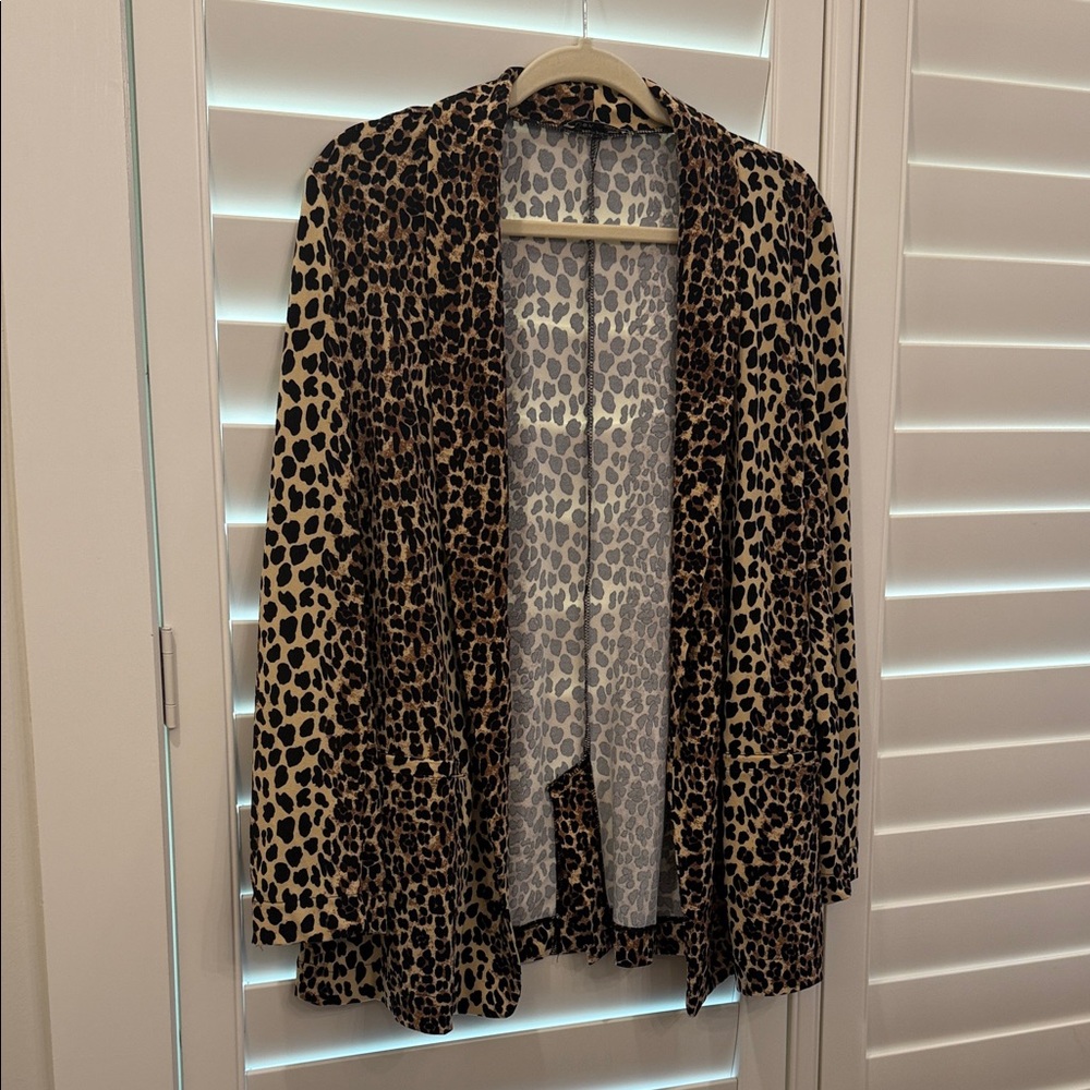 Dex Animal Print Open Front Blazer